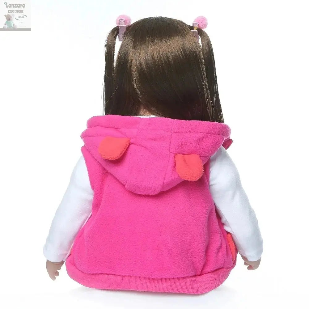 bebes 60CM High Quality Reborn Toddler Princess Girl Doll With Giraffe Adorable Lifelike Baby Bonecas Bebe Doll Reborn Menina Lonzaro Kids