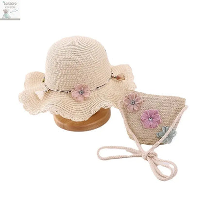 little girls summer straw sun hats and straw shoulder bags Lonzaro Kids