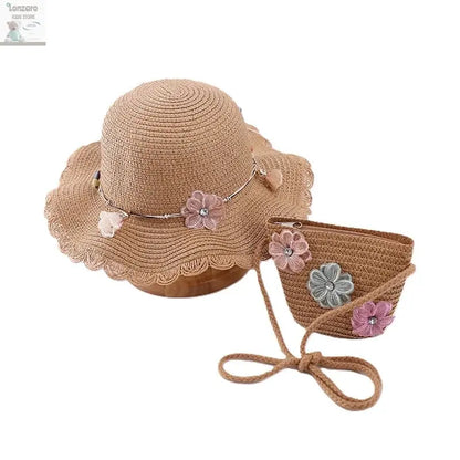 little girls summer straw sun hats and straw shoulder bags Lonzaro Kids