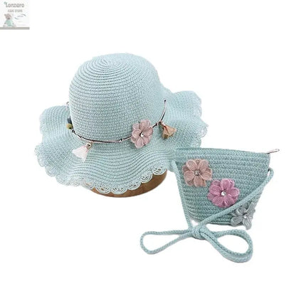 little girls summer straw sun hats and straw shoulder bags Lonzaro Kids